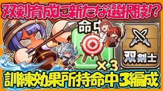 【複数タッグが正義】新キャラ「ルテット」入り火属性双剣育成！訓練人数効果マシマシ命中３で４必要な経験点をぶんどろう【パワフルアドベンチャーズ】【#パワアド 】