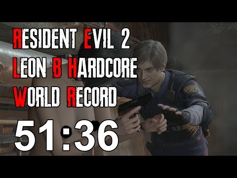 Resident Evil 2 Remake - Leon B Hardcore Speedrun Former World Record - 51:36