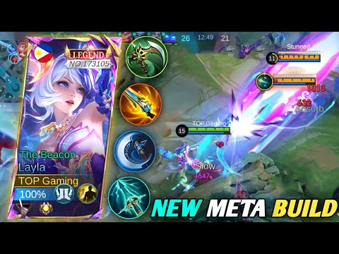 TOP GLOBAL LAYLA BEST BURST DAMAGE HACK BUILD 1 HIT 2025!!💀 Mobile Legends