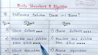 Difference between stack and queue | what  is stack and queue | Data structure
