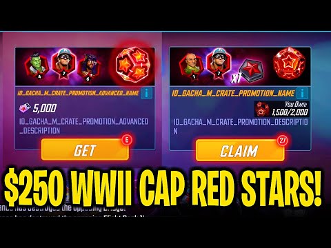 $250 CAPTAIN AMERICA WWII RED STAR OPENING! - Marvel Strike Force - MSF