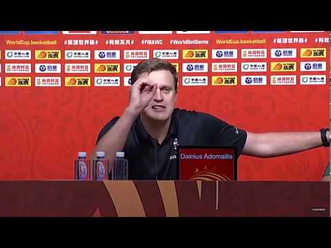 Adomaitis Lithuania Coach Press Conference - Lithuania - France