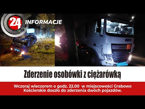 Zderzenie osobówki z ciężarówką