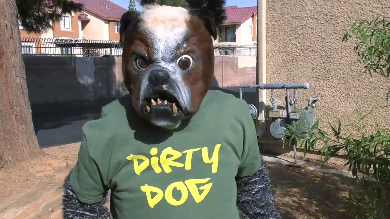 A DIRTY DOG scene from "Cool Cat Fights Coronavirus". Dirty Dog gets mean.