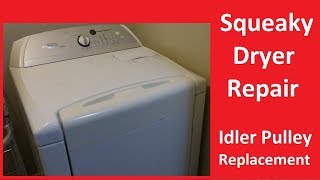 Squeaky Dryer Repair - Belt Tensioner Replacement - Whirlpool Cabrio