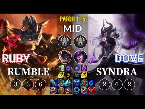 RW Ruby Rumble vs Dove Syndra Mid - KR Patch 11.5