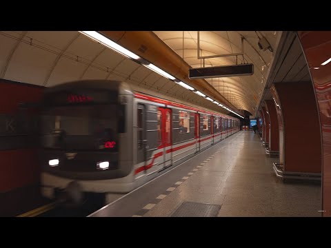 Czech Republic, Prague, Metro night ride from Křižíkova to Karlovo náměstí