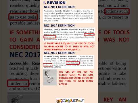 CHANGES IN NEC 2014 and 2017- DEFINITION READILY ACCESSIBLE #shorts