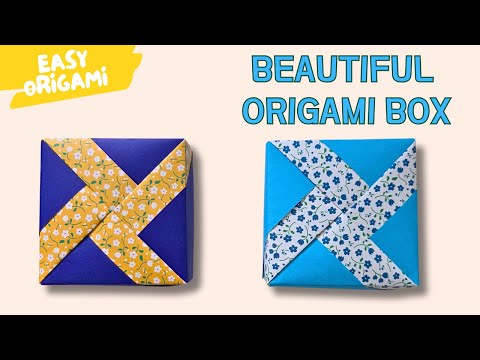 One Paper Gift Box Origami Cute Easy Folding Tutorial