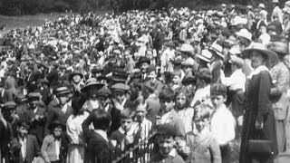 Schoolkids invade the Crystal Palace for a sports meeting in 1908