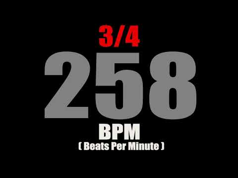 Metronome 258 BPM For Time Signature 3/4