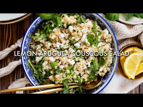 Lemon Arugula Couscous Salad | This Savory Vegan