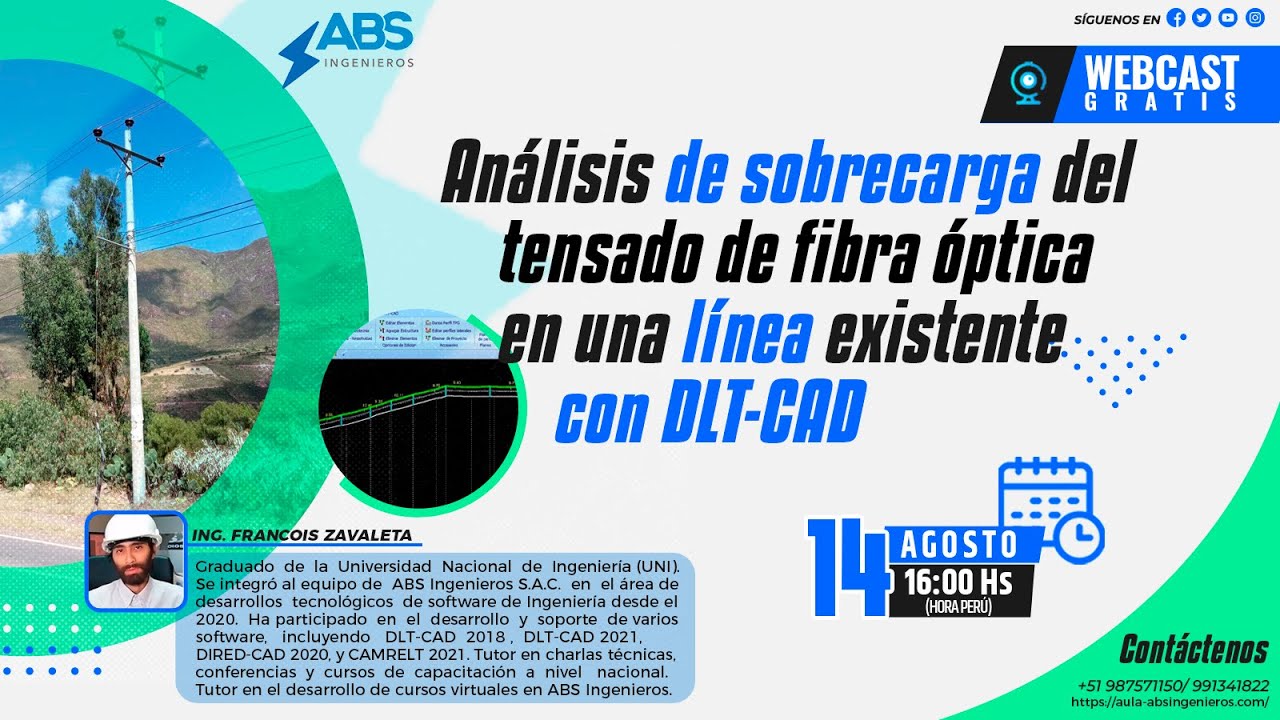 Webcast: Análisis de sobrecarga del tensado de fibra óptica en una línea existente con DLT-CAD