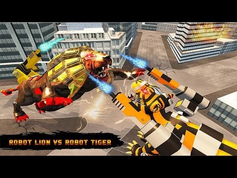 US Police Lion Robot vs Tiger Robot Wars Transform Android Gameplay