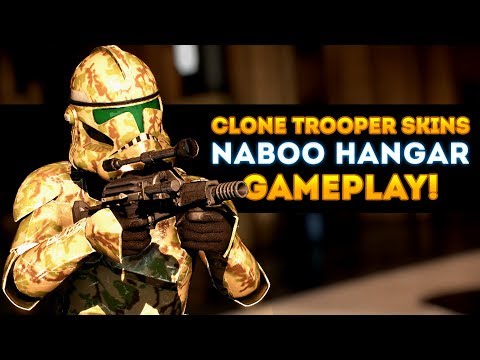NEW Clone Trooper Skins Gameplay on Naboo Hangar (Blast, Arcade Modes) - Star Wars Battlefront 2