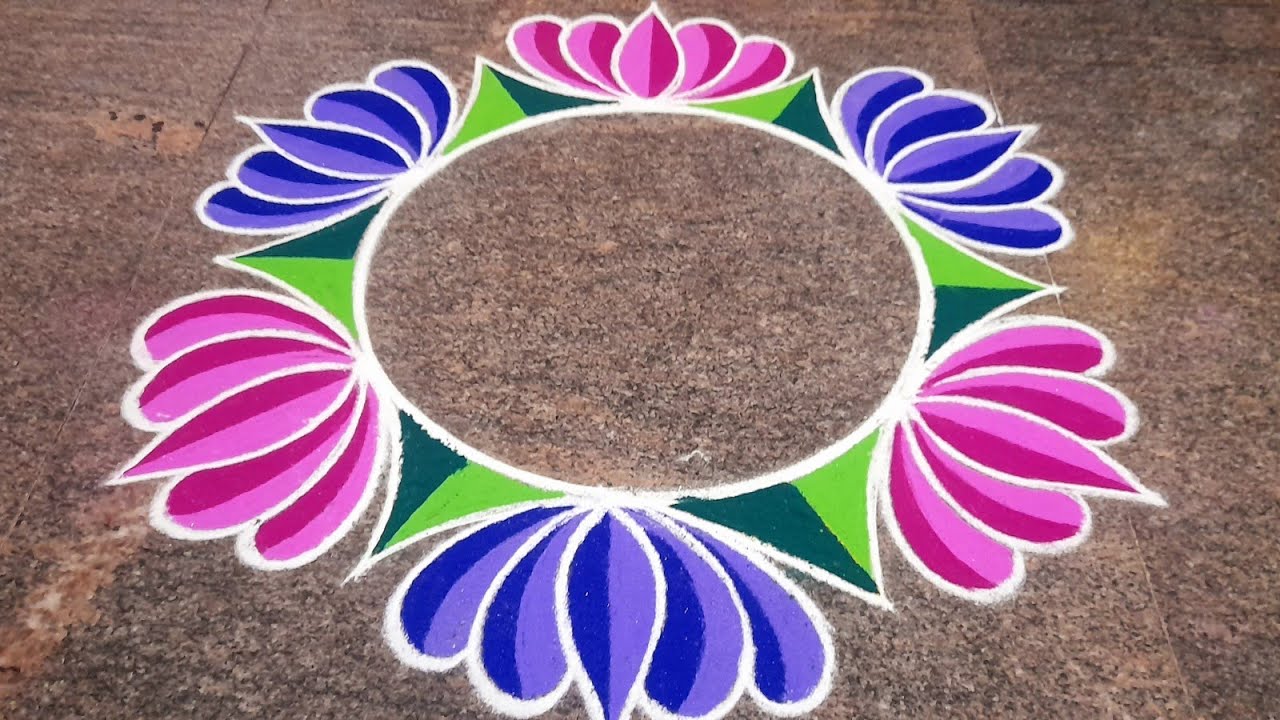 3d flower 🌼design |margazhi matham poo kolam |3d rangoli design |p square rangoli