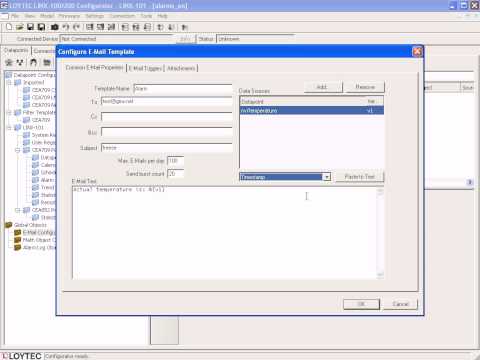LOYTEC L-INX Configurator - How to use e-mail configuration [A007]