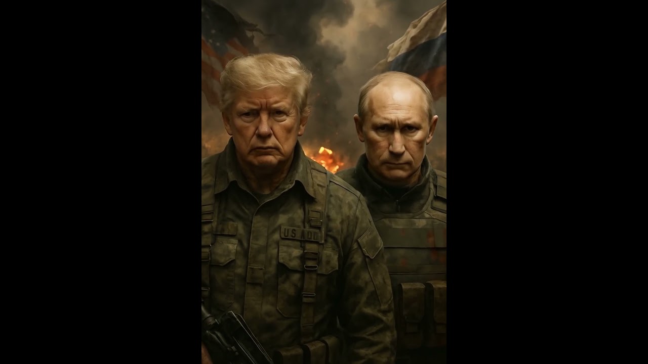 Trump and Putin as Soldiers in a War-Torn World – Dramatic Military Portrait  #trump #putin
