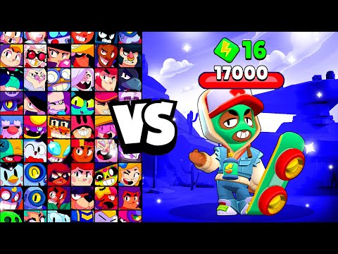 JAKE OLLIE vs ALL BRAWLERS! With 16 POWER-UPs! | Brawl Stars