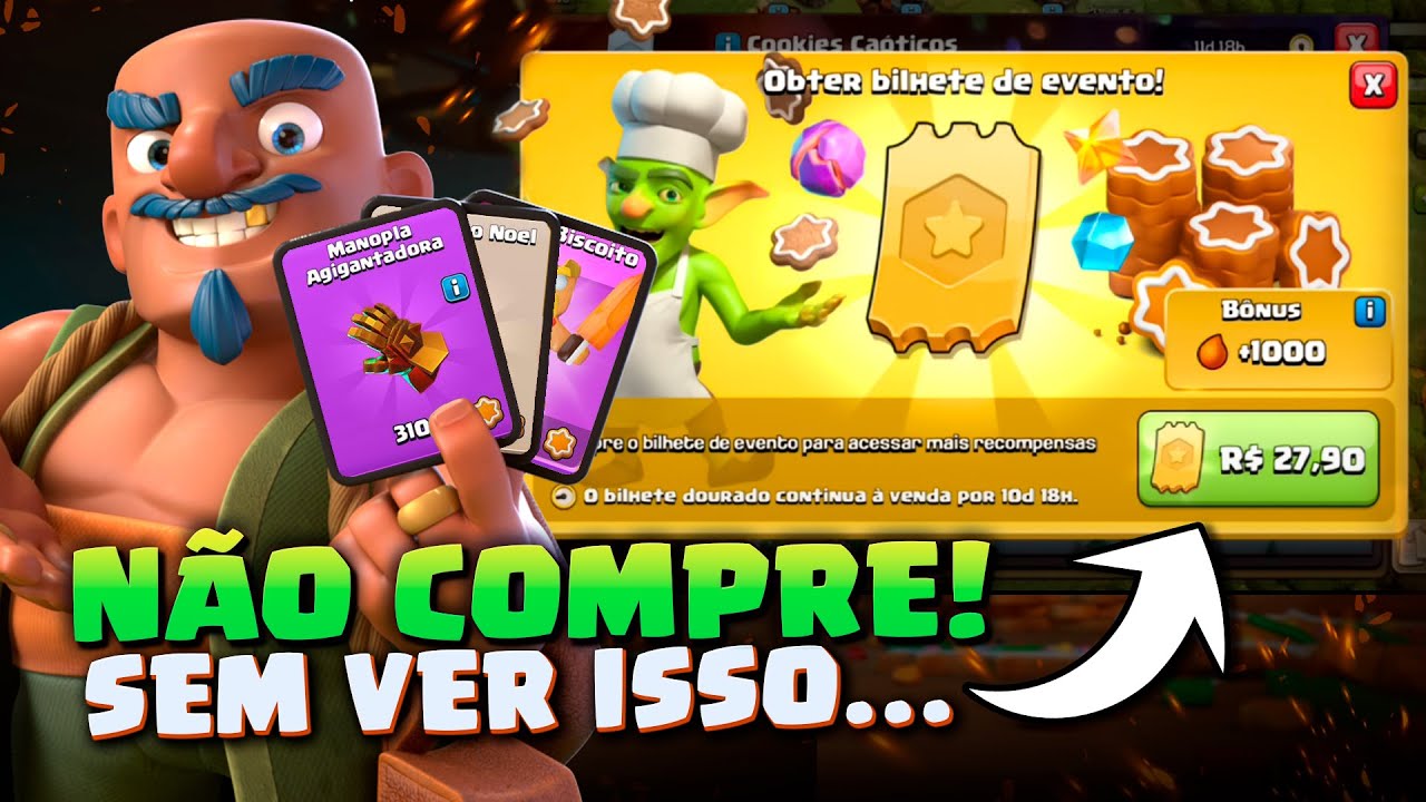 NOVO BILHETE DOURADO! O QUE ESCOLHER, SKIN OU EQUIPAMENTO DOS HERÓIS? COMO ESCOLHER! CLASH OF CLANS