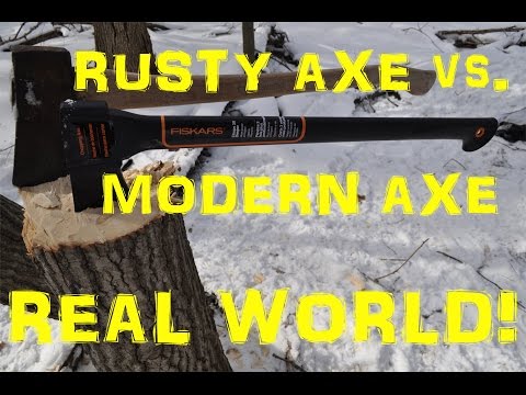 THE REAL Modern Axe vs. Rusty Axe! Cutting Trees!