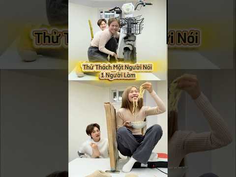 Thử thách 1 người nói 1 người làm theo #funny #haihuoc #giaitri #shorts