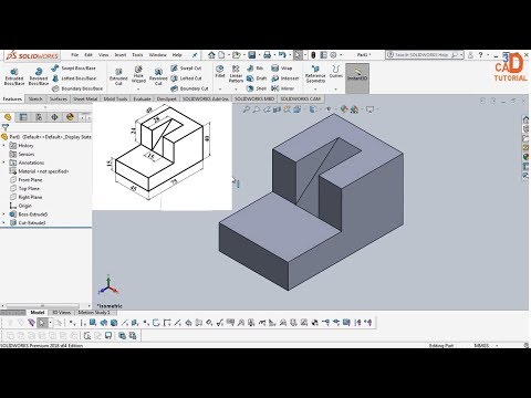 SolidWorks Tutorial for beginners Exercise 05   using offset cut extrude