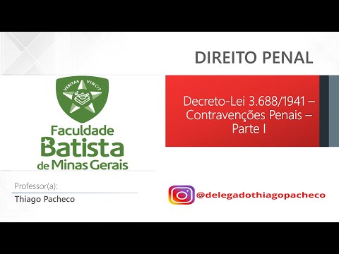 Decreto Lei nº 3.688/1941 - Contravenções Penais