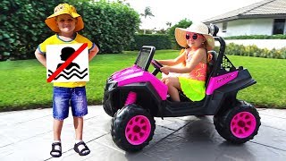 Diana pretend play with New toy car