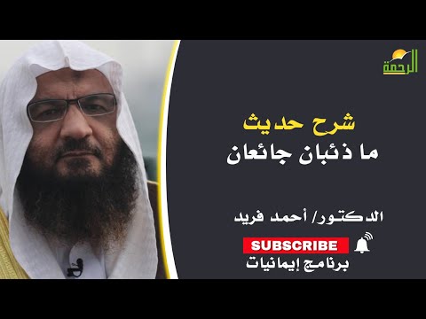 شرح حديث ما ذئبان جائعان برنامج إيمانيات مع فضيلة الدكتور أحمد فريد