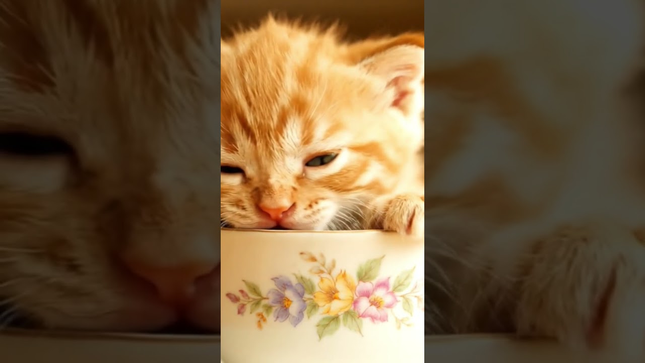 🐯 Tiny Tiger in a Teacup | Fierce but Adorable Kitten 🐾💕