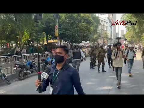 ধানমন্ডিতে বিক্ষোভকারীদের ছত্রভঙ্গ করল সেনাবাহিনী ও পুলিশ
