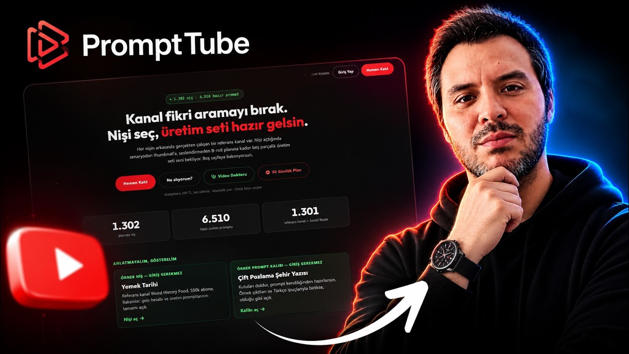 YouTube’da Niş Bulmak Artık Bu Kadar Zor Değil | PromptTube ile Hazır Üretim Sistemleri