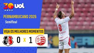 NÁUTICO VENCE SANTA CRUZ NO JOGO DE IDA DA SEMIFINAL DO PERNAMBUCANO; VEJA OS MELHORES MOMENTOS