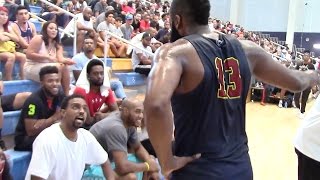 James Harden Gets In Fight with Fan Over Flopping at Drew League Game