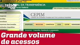 Portal da transparência sai do ar após polêmica de gastos do governo