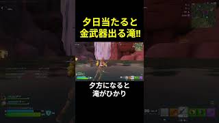 夕日当たると金武器出る滝発見‼　#fortnite   #youtubeshorts   #ゲーム実況 #ゼロビルド