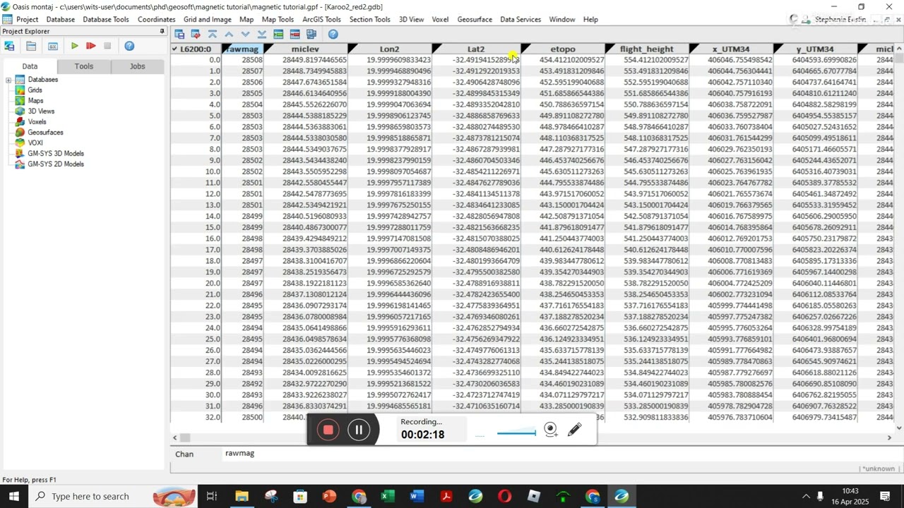 Geosoft - Magnetic Tutorial - 2Importing data into database