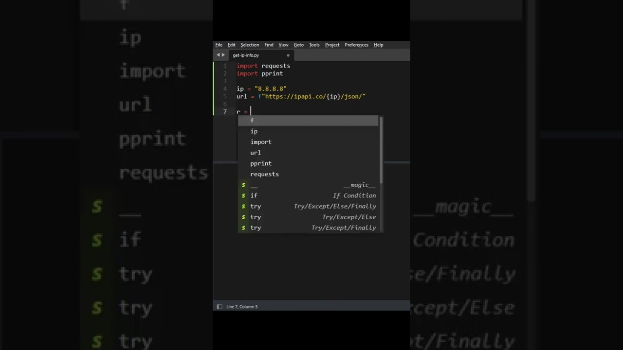 How to get IP information using Python #shorts
