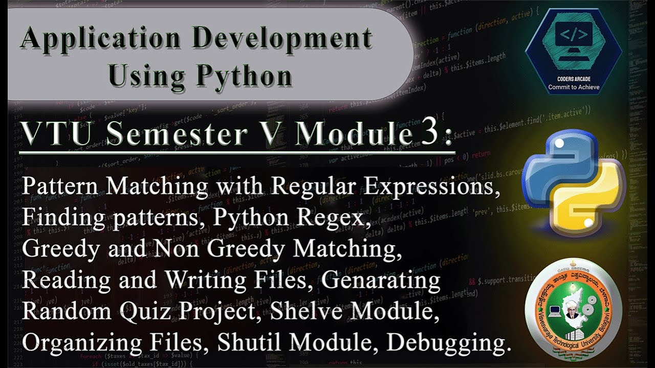 Application Development Using Python  - VTU 5th SEM -  Module 3  ( 18CS55 )  18cs55 notes