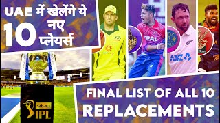 IPL 2021 - Final List Of All 10 New Players As Replacement In UAE Part 2 | MY Cricket Production