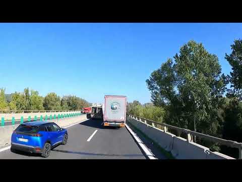 Italia. Autostrada A14. Marche Ascoli Piceno  -  Emilia - Romagna. Bologna. 31.10.2024. truck drive.
