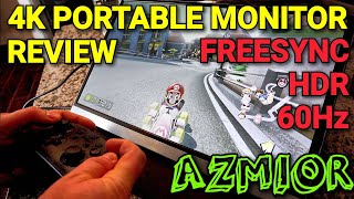 AZMIOR 4k Portable UHD Monitor w/ 60Hz HDR Freesync Gaming REVIEW