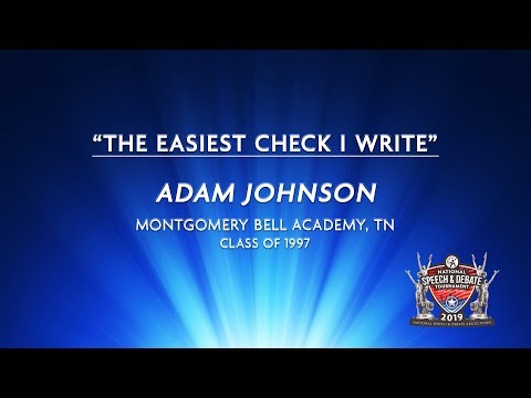 "The Easiest Check I Write" - Adam Johnson