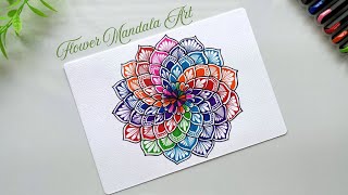 🌻Easy Way to Draw Mandala | Colourful Mandala Art for Beginners 💛