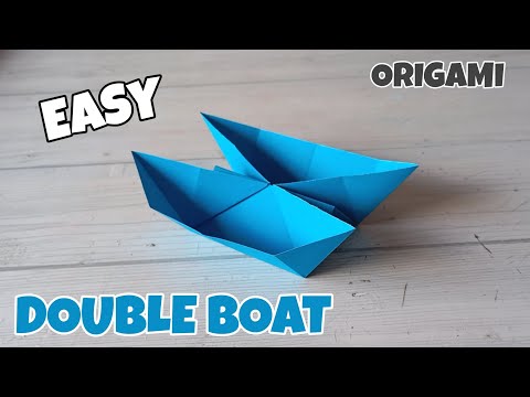 DOUBLE BOAT ORIGAMI TUTORIAL| HOW TO MAKE EASY DOUBLE BOAT PAPERCRAFT FOLDING| MAKE EASIEST WAY