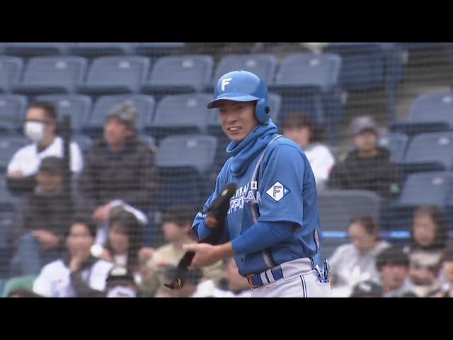 【2回表】ファイターズ・松本剛 ライトへのタイムリーヒットで先制!! 2025年3月11日 千葉ロッテマリーンズ 対 北海道日本ハムファイターズ