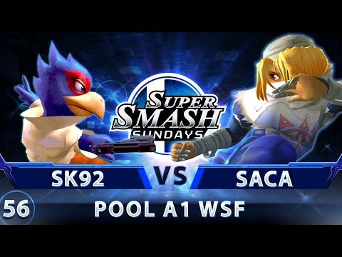 SSS 56 - SK92 (Falco) vs. SacaSuMoto (Sheik) - SSBM Pool A1 WSF - Smash Melee