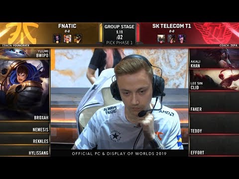 Faker Plays Mid Tristana, Rekkles On Garen! - FNC VS SKT Highlights - 2019 Worlds Group D1