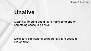 Unalive Meaning